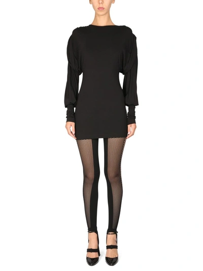 Shop Attico The  Mini Dress ''quinn'' In Black