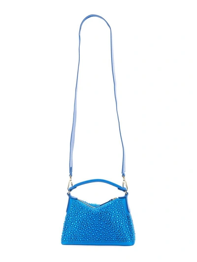 Shop Leonie Hanne X Liu Jo Mini Hobo Bag With Rhinestones In Blue