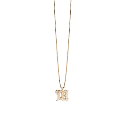 Shop Misbhv The M Necklace Gold In <p>gold-plated Silver Chain Decorated With Gold-plated Brass "m" Pendant. Lobster Clasp. Iconic Patt