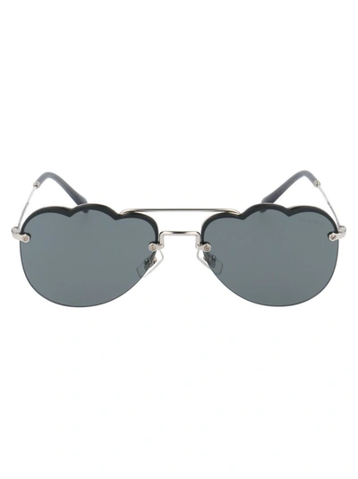 Shop Miu Miu Sunglasses In 1bc175 Silver
