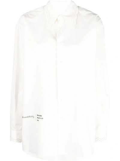 Shop Mm6 Maison Margiela Scallop-hem Shirt In White