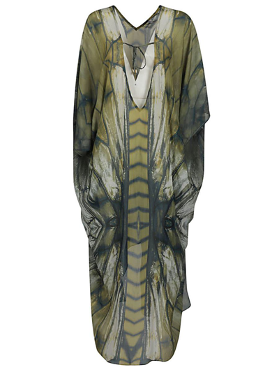 Shop Mona Swims Silk Over-sized Kaftan In Multicolour