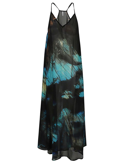 Shop Mona Swims Silk Maxi Dress In Multicolour