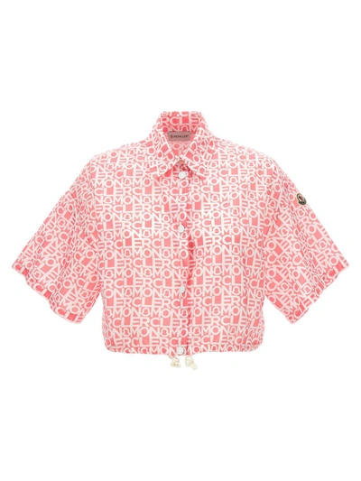 Shop Moncler All-over Logo Shirt In Multicolor