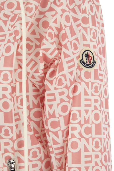 Shop Moncler Alose - Hooded Jacket With Logo Print In Pink