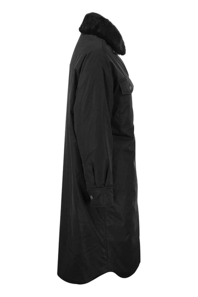 Shop Moncler Chemise Shirt Dress In Black