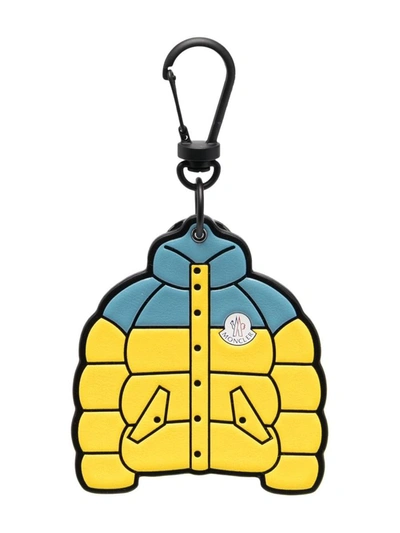 Shop Moncler Key Tag Accessories In Yellow &amp; Orange