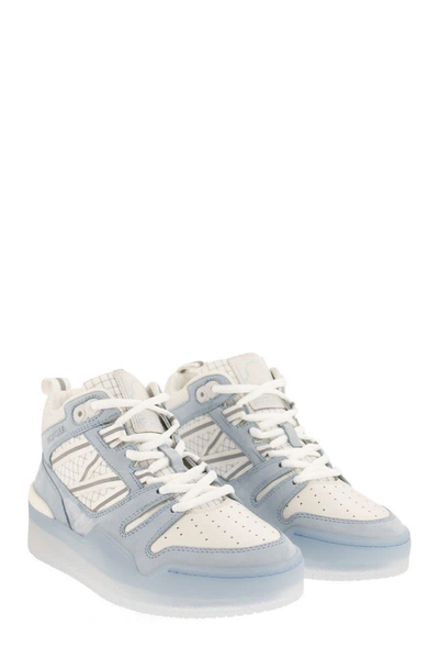 Shop Moncler Pivot - High Sneakers In Light Blue