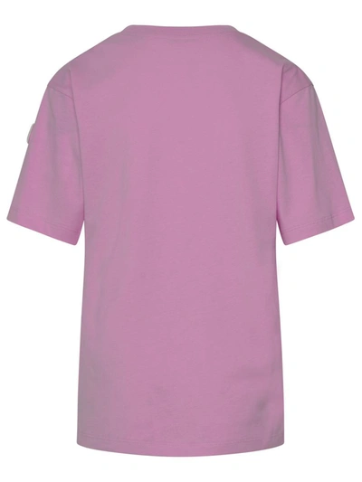 Shop Moncler Rose Cotton T-shirt In Pink
