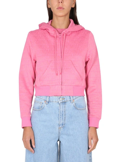 Shop Moschino Monogram Sweatshirt In Pink