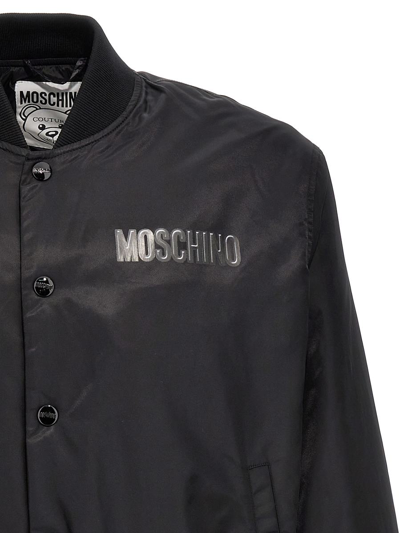Shop Moschino Teddy Bomber Jacket In Black