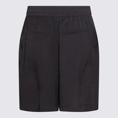 Shop Moschino Black Viscose-silk Blend Shorts