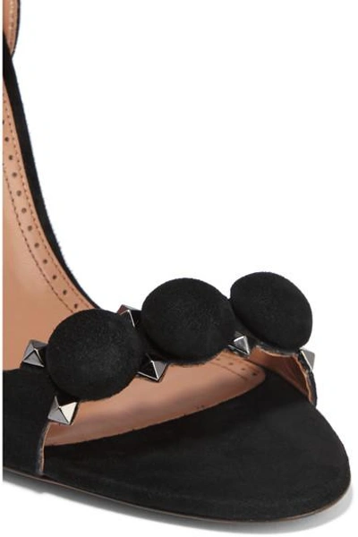 Shop Alaïa Bombe 110 Studded Suede Sandals In Black