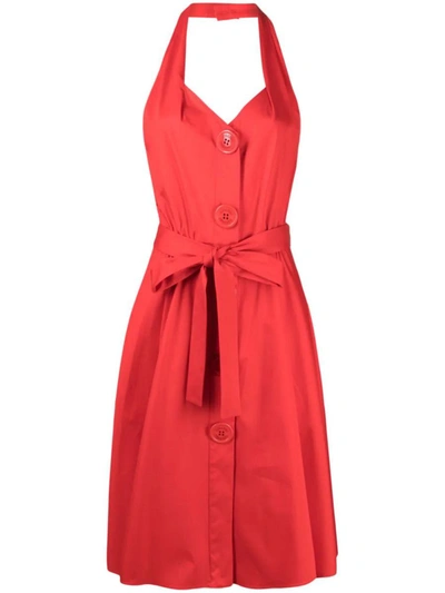 Shop Moschino Dress In Rosso