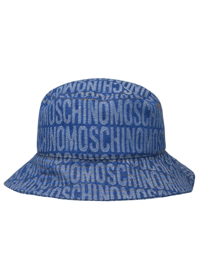 Shop Moschino Blue Cotton Blend Cap
