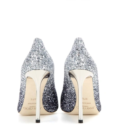 Shop Jimmy Choo Memento Romy 100 Glitter Pumps In Eavy