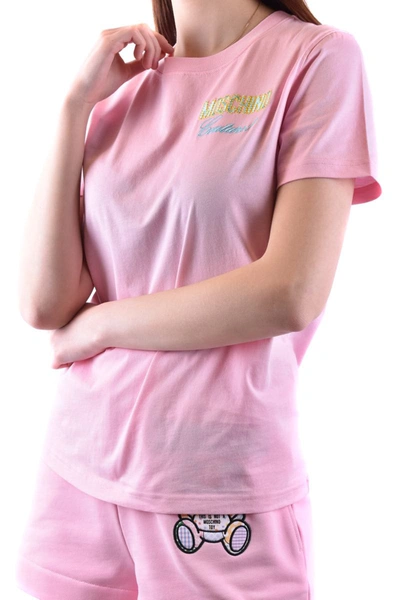 Shop Moschino T-shirts In Pink