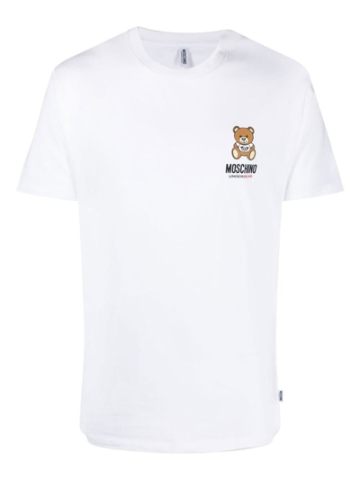 Shop Moschino Underwear Logo Print T-shirt In White