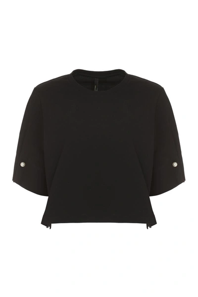 Shop Mother Of Pearl Monica Cropped T-shirt In Black