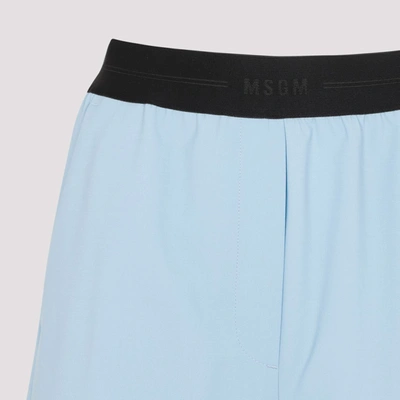 Shop Msgm Wool Shorts In Blue