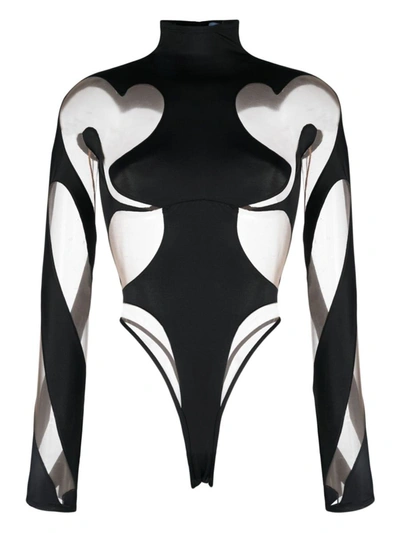 Shop Mugler Eco Sport Lycra Bodysuit In Black