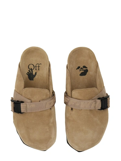 Shop Off-white Mules With Industrial Buckle In Beige