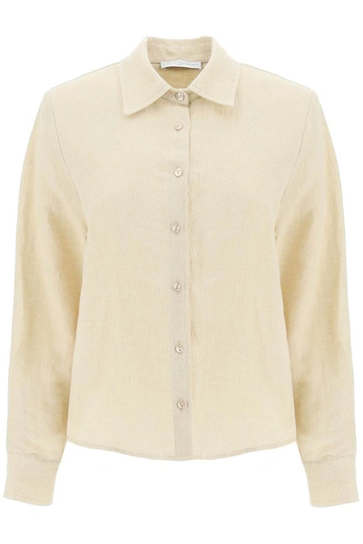 Shop Mvp Wardrobe 'malibu' Cotton Linen Shirt In Beige