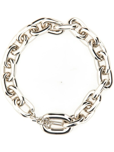 Shop Rabanne Paco  Necklace Xl Link In Silver