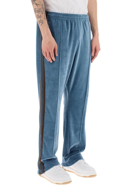 Shop Needles 'narrow' Chenille Track Pants With Side Bands In Multicolor