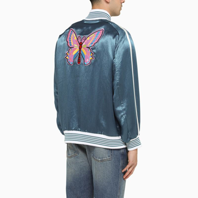 Shop Needles Bomber Jacket With Patches In Blue