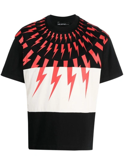 Shop Neil Barrett T-shirts & Tops In Blk/ivo/red