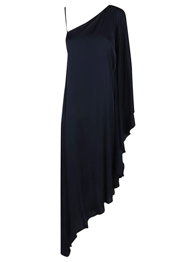 Shop Nouvelle/silk95five Long Asymmetrical Silk Dress In Blue