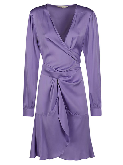 Shop Nouvelle/silk95five Short Silk Dress In Lilac