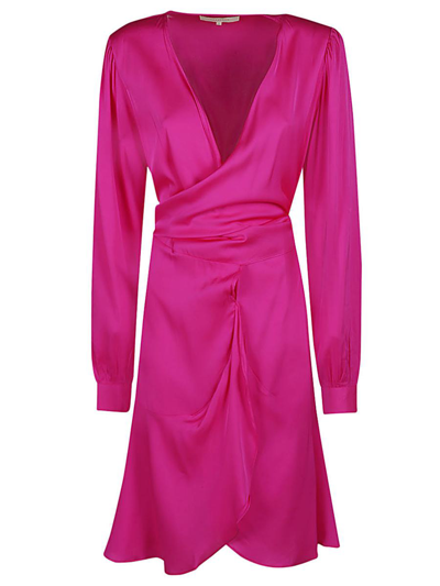 Shop Nouvelle/silk95five Short Silk Dress In Fuchsia