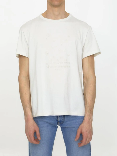 Shop Maison Margiela Numerical Logo T-shirt In White