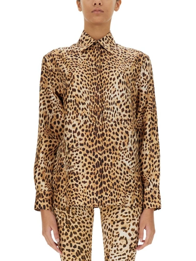 Shop Roberto Cavalli Ocelot Print Shirt In Multicolor