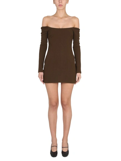 Shop Khaite Octavia Mini Dress In Brown