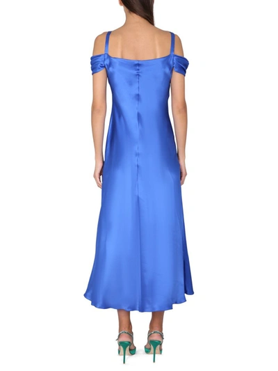 Shop Alberta Ferretti Off-the-shoulder Dress In Blue