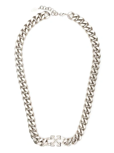 Shop Off-white Necklaces In Silver No