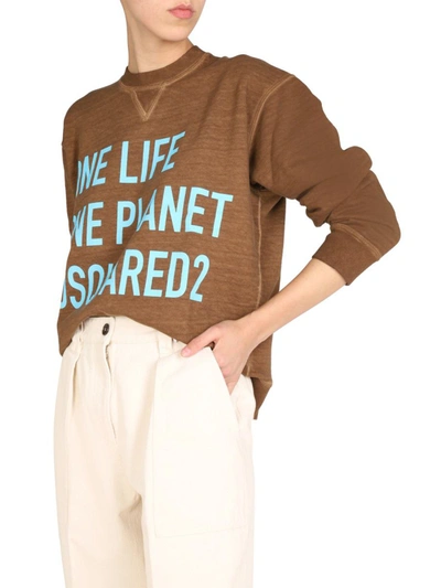 Shop Dsquared2 One Life" Sweatshirt In Brown