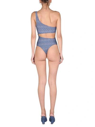 Shop Magda Butrym One Piece Cut-out Swimsuit In Blue