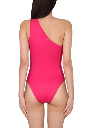 Shop Versace One Piece Swimsuit With Cuts In Purple