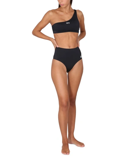 Shop Off-white One-shoulder Bikini In Black