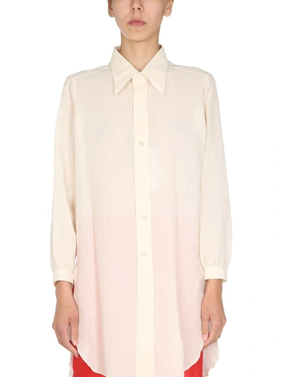 Shop Maison Margiela Oversize Fit Shirt In Ivory