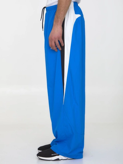 Shop Balenciaga Oversized Jogging Pants In Blue