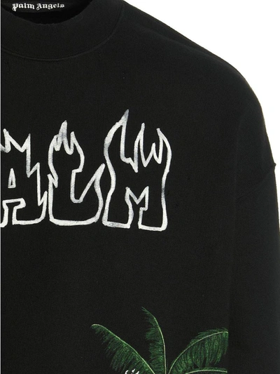 Shop Palm Angels 'palm & Skull' Sweatshirt In Black