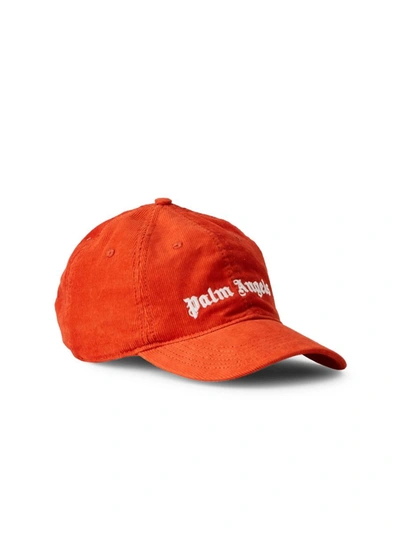 Shop Palm Angels Corduroy Logo Cap In Red