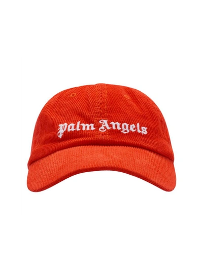 Shop Palm Angels Corduroy Logo Cap In Red