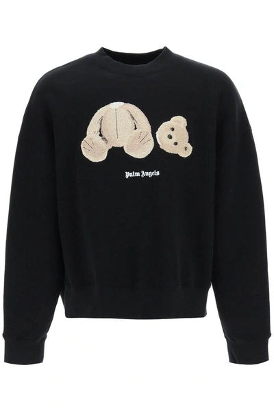 Shop Palm Angels Teddy Bear Sweatshirt In Black