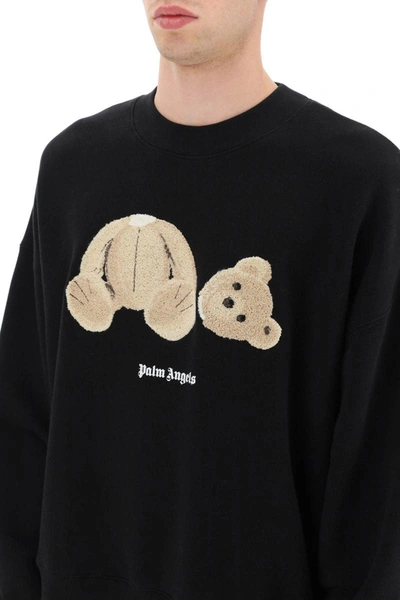 Shop Palm Angels Teddy Bear Sweatshirt In Black